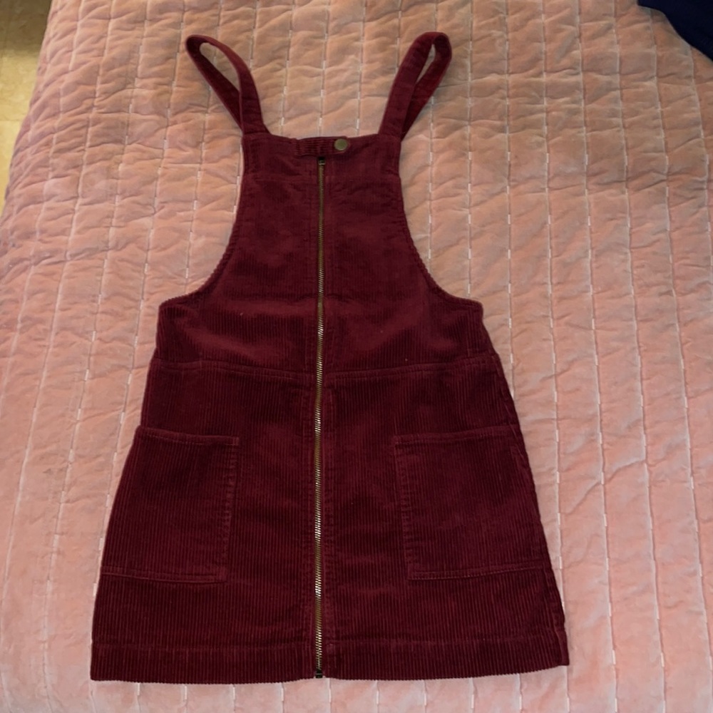 zipper corduroy dress